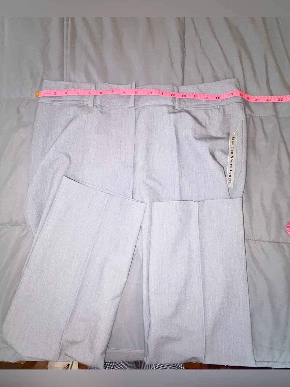 Zac & Rachel Size 12 Gray Slim Leg Short Length Dress Pants NWT - Picture 5 of 7